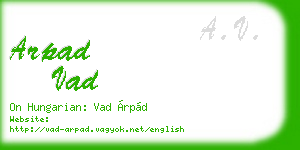 arpad vad business card